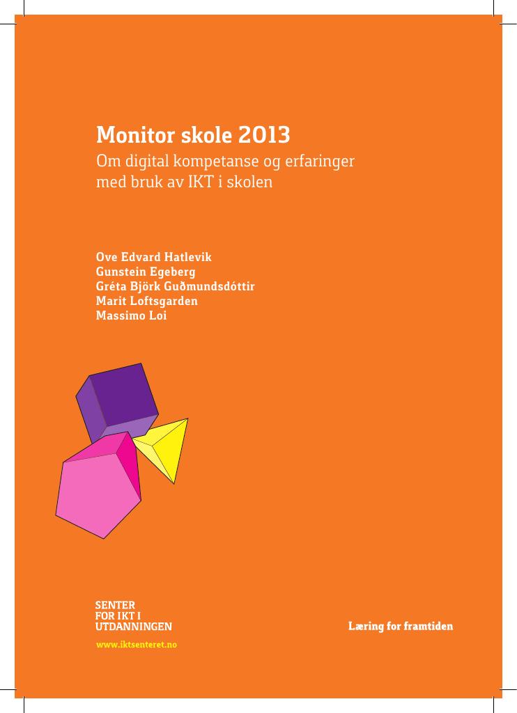 Forsiden av dokumentet Monitor Skole 2013