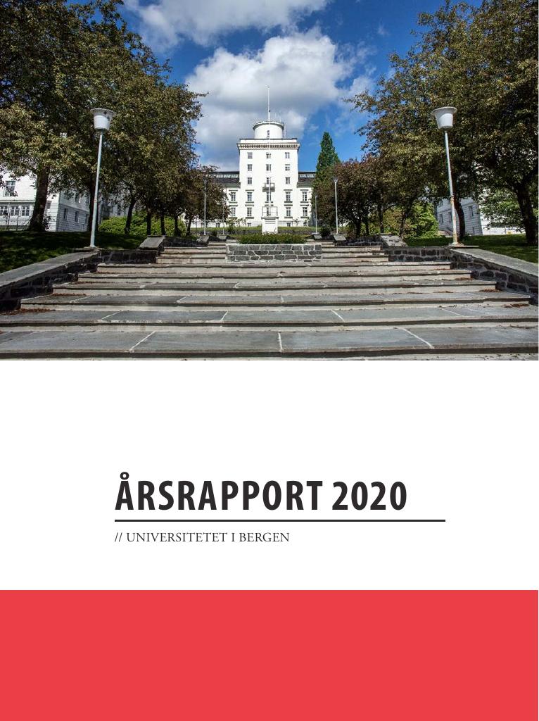 Forsiden av dokumentet Årsrapport Universitetet i Bergen 2020