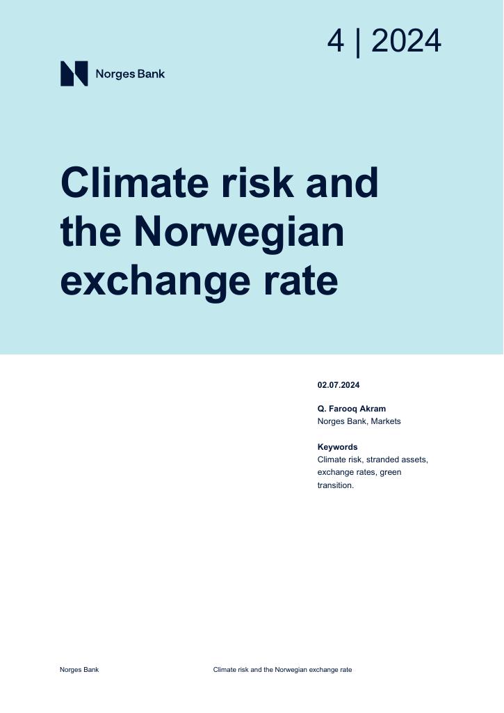 Forsiden av dokumentet Climate risk and the Norwegian exchange rate