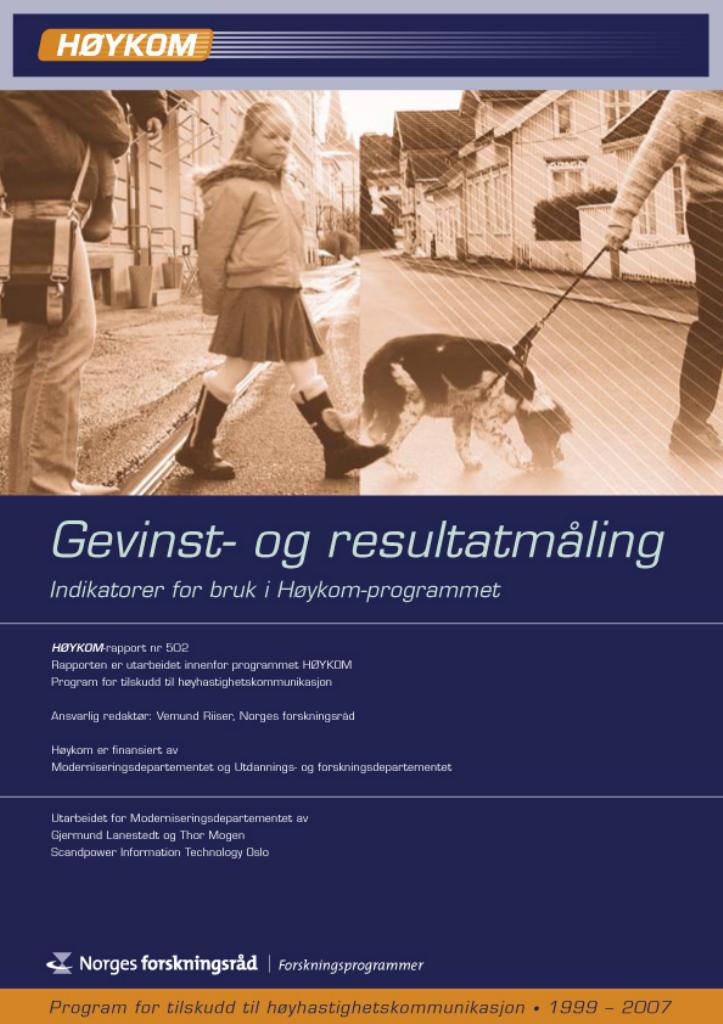 Forsiden av dokumentet HØYKOM - Gevinst- og resultatmåling