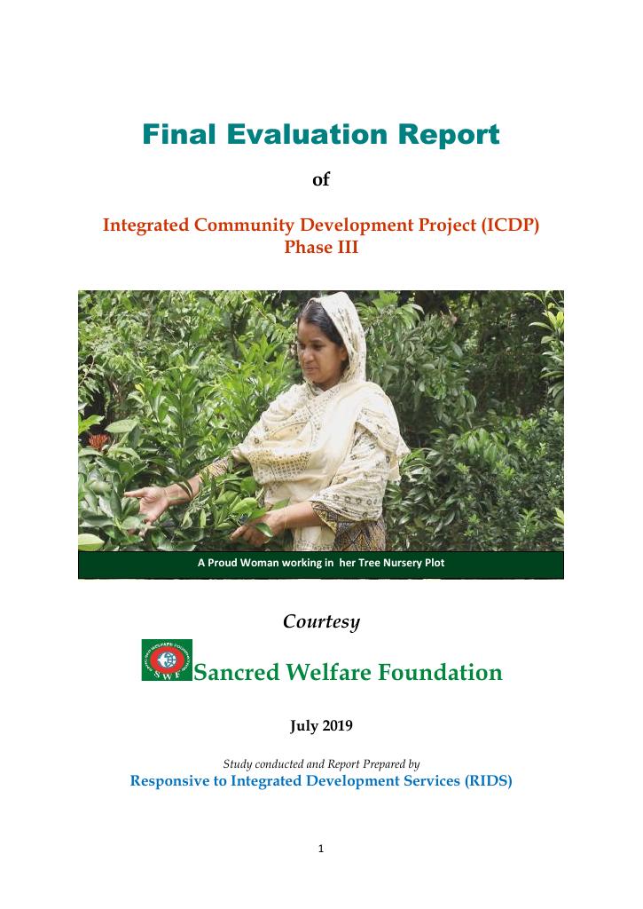 Forsiden av dokumentet Final evaluation report of Integrated Community Development Project (ICDP) Phase III