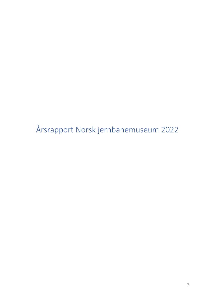 Forsiden av dokumentet Årsrapport Norsk jernbanemuseum 2022