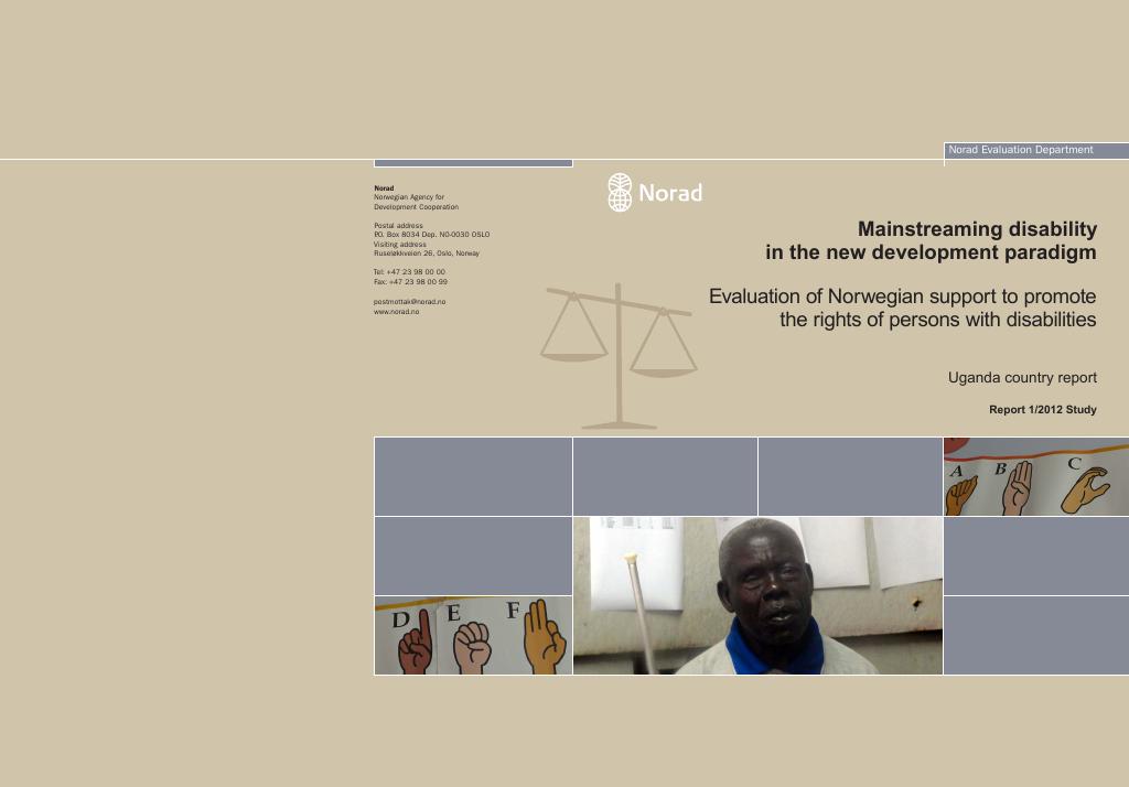 Forsiden av dokumentet Mainstreaming disability in the new development paradigm