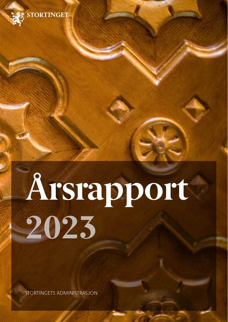 Forsiden av dokumentet Årsrapport Stortingets administrasjon 2023