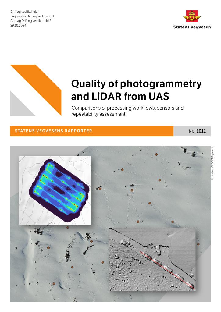 Forsiden av dokumentet Quality of photogrammetry and LiDAR from UAS