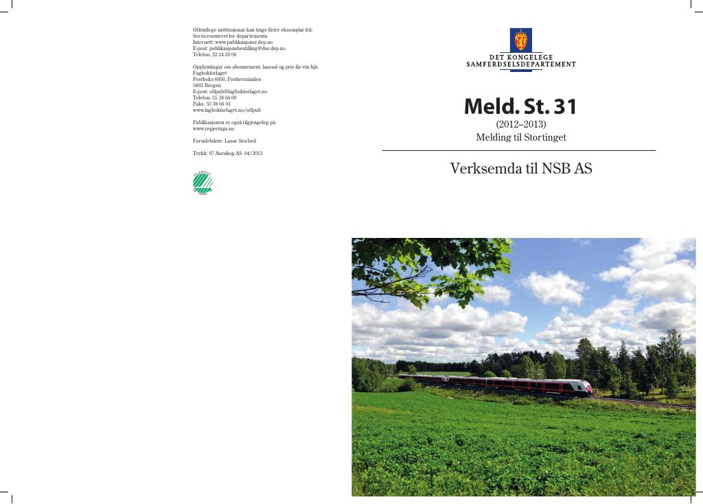 Forsiden av dokumentet Meld. St. 31 (2012–2013)