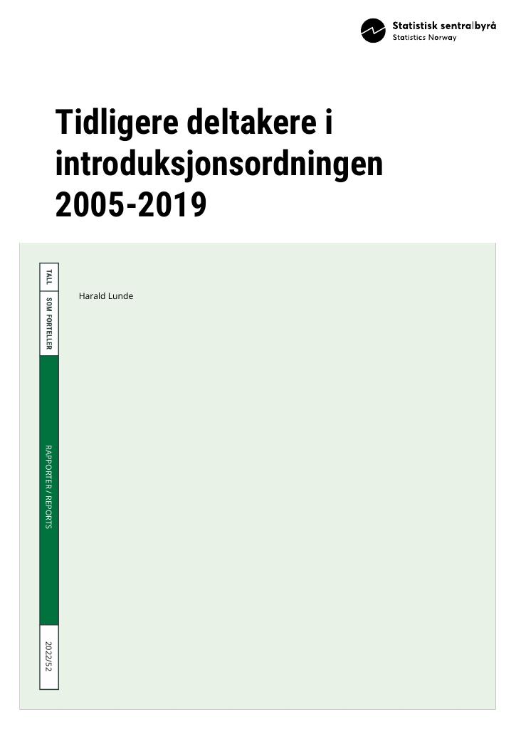 Forsiden av dokumentet Tidligere deltakere i introduksjonsordningen 2005-2019