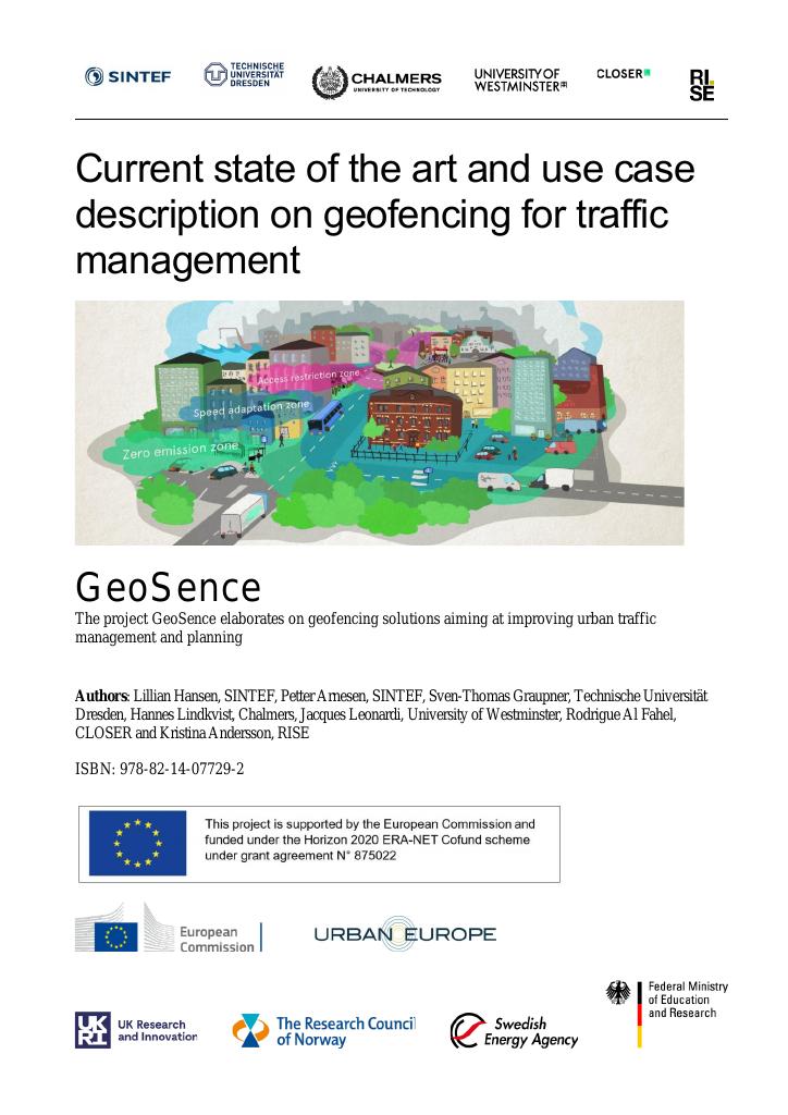 Forsiden av dokumentet Current state of the art and use case description on geofencing for traffic management