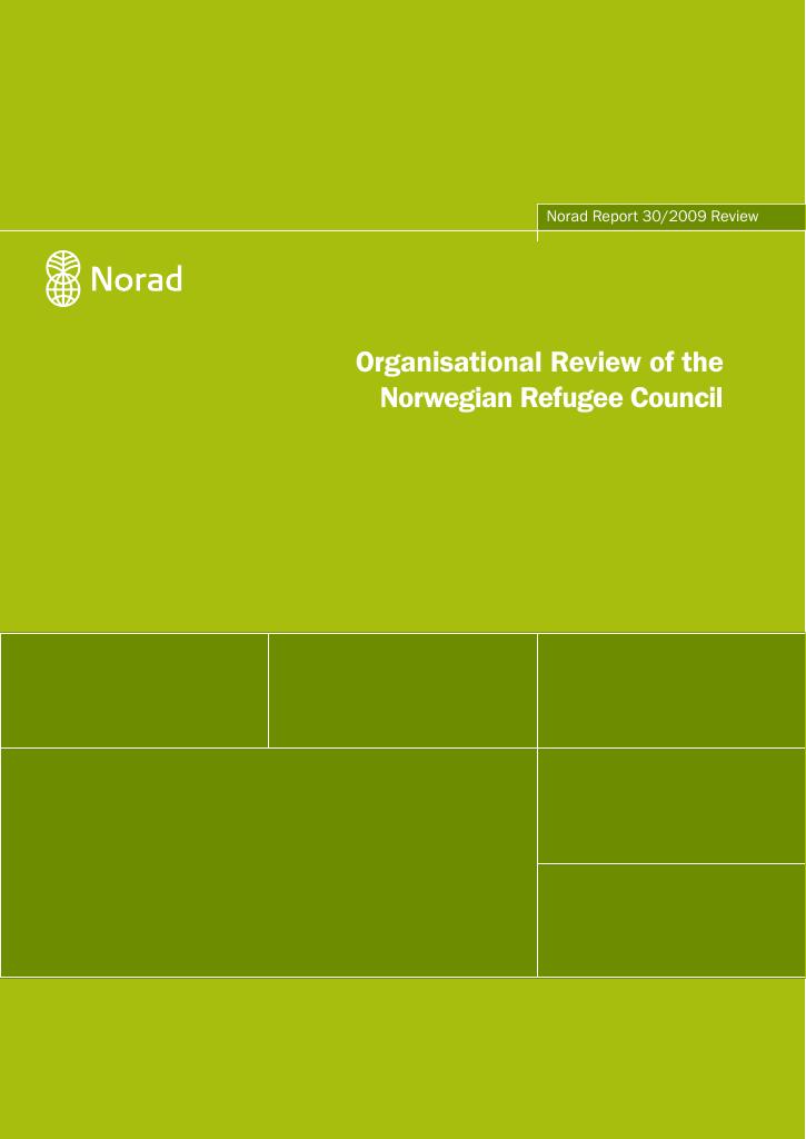 Forsiden av dokumentet Organisational Review of the Norwegian Refugee Council