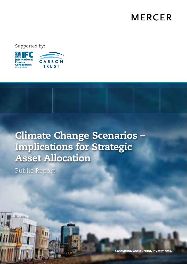 Forsiden av dokumentet Climate Change Scenarios : Implications for strategic asset allocation