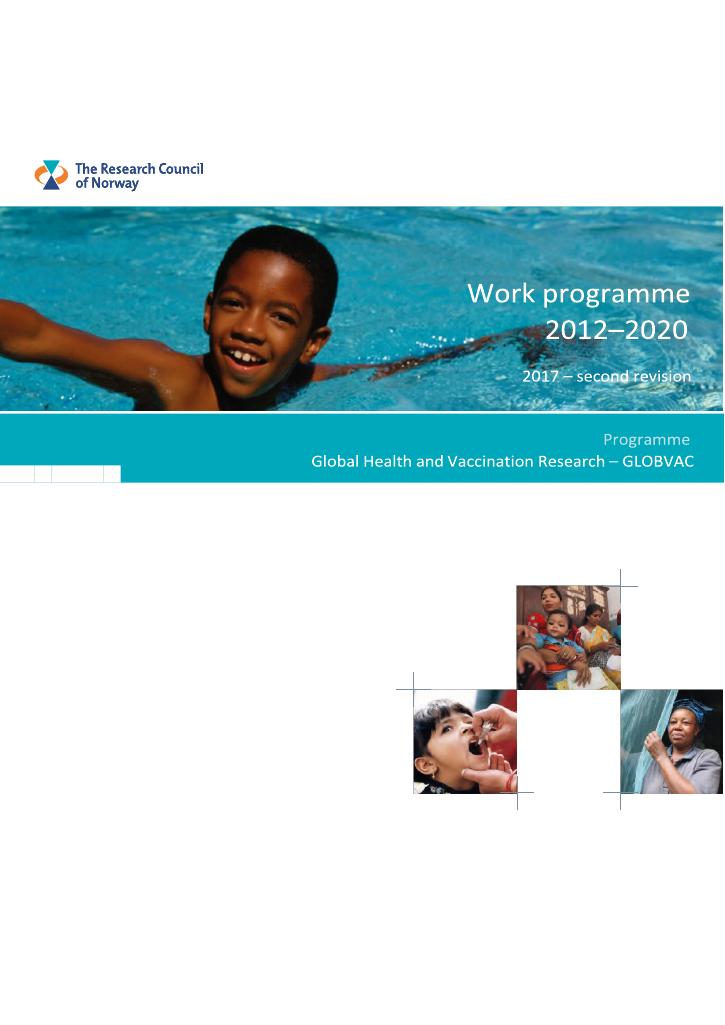 Forsiden av dokumentet Work Programme 2012 - 2020