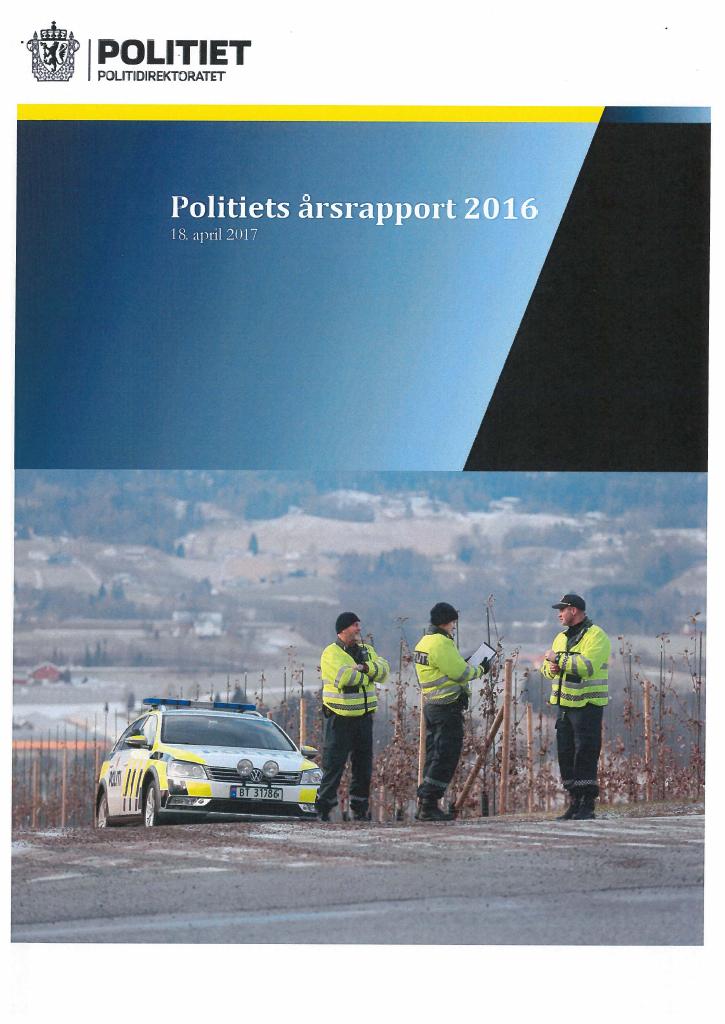 Forsiden av dokumentet Årsrapport Politiet 2016