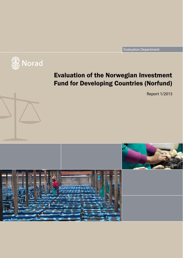 Forsiden av dokumentet Evaluation of the Norwegian Investment Fund for Developing Countries (Norfund)