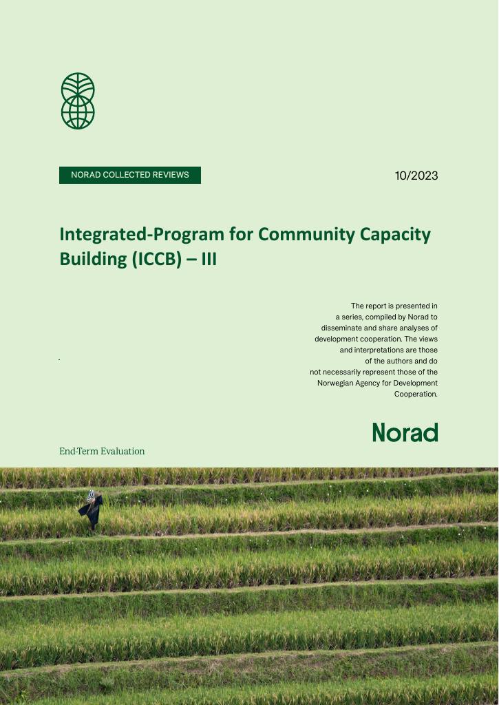 Forsiden av dokumentet Integrated-Program for Community Capacity Building (ICCB) – III