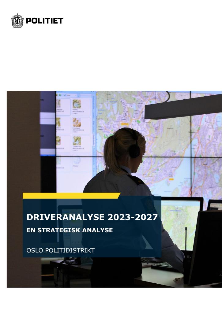 Forsiden av dokumentet Driveranalyse Oslo PD 2023