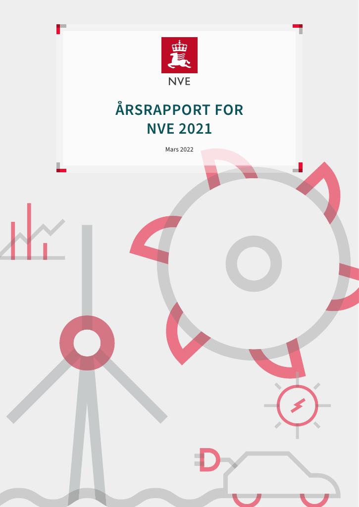 Forsiden av dokumentet Årsrapport NVE 2021