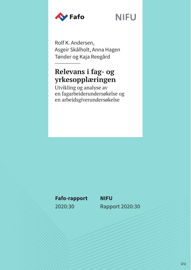 Forsiden av dokumentet Relevans i fag- og yrkesopplæringen