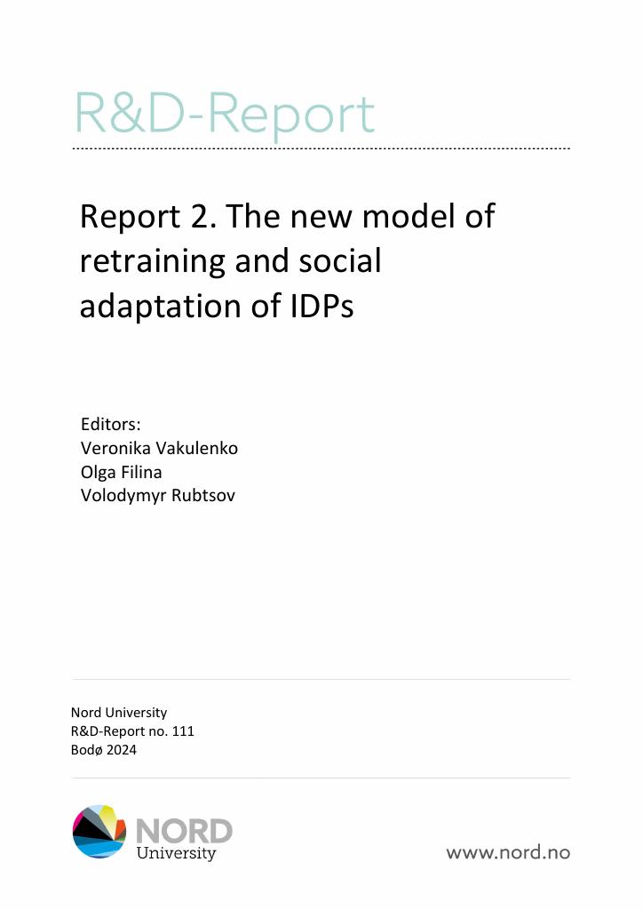 Forsiden av dokumentet The new model of retraining and social adaptation of IDPs