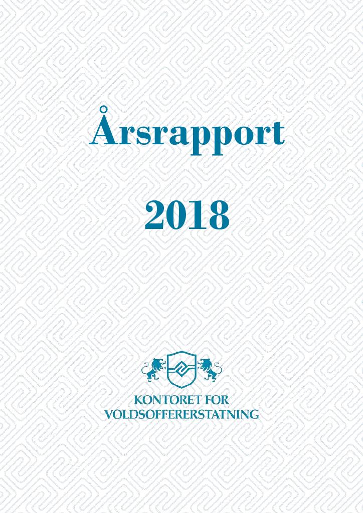 Forsiden av dokumentet Årsrapport Kontoret for voldsoffererstatning 2018