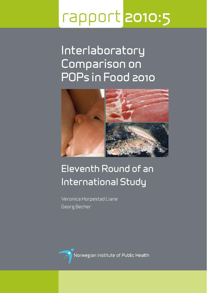 Forsiden av dokumentet Interlaboratory comparison on POPs in food 2010