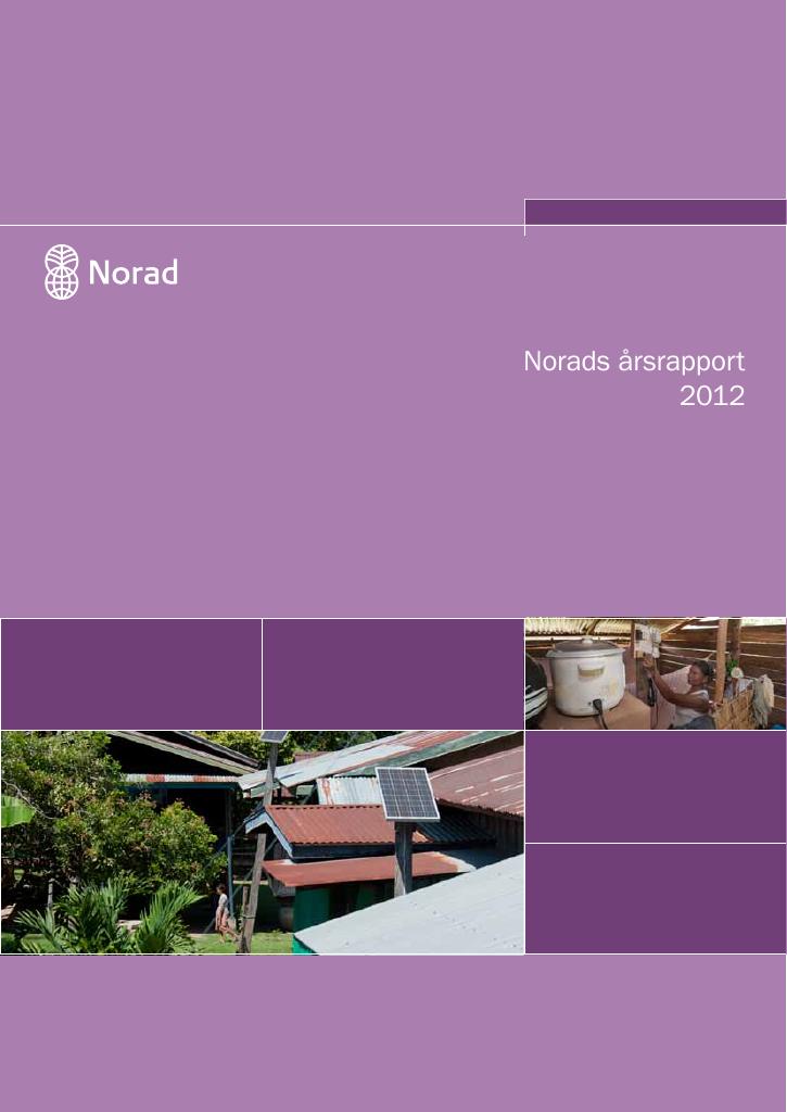 Forsiden av dokumentet Årsrapport Norad 2012