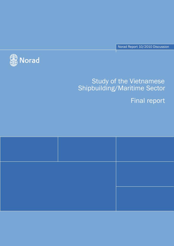 Forsiden av dokumentet Study of the Vietnamese Shipbuilding/Maritime Sector