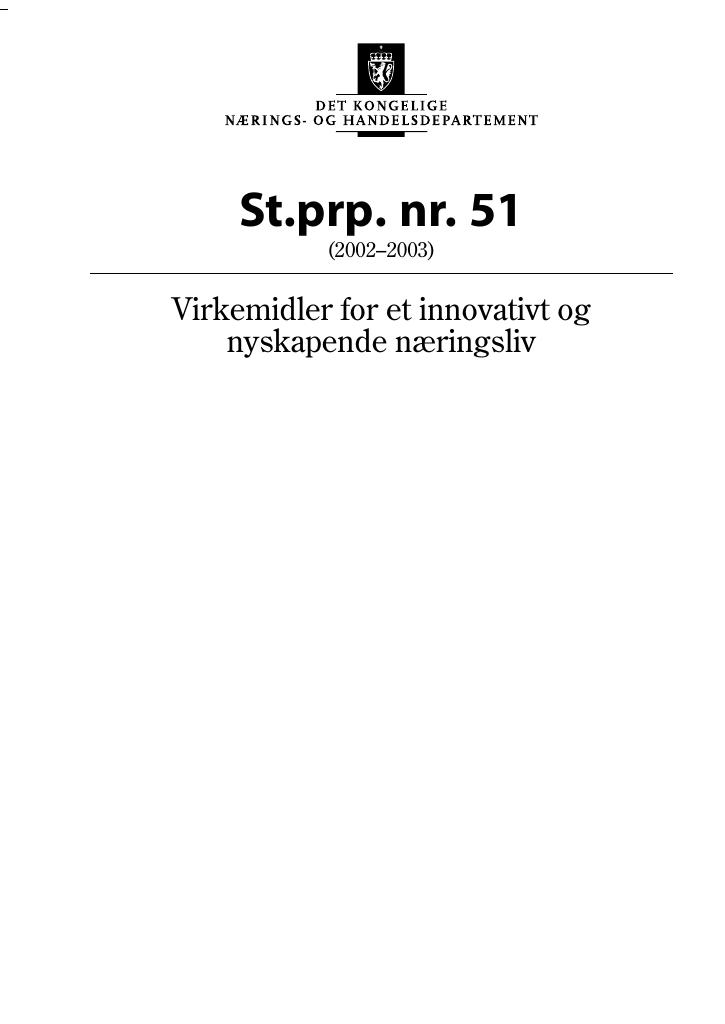 Forsiden av dokumentet St.prp. nr. 51 (2002-2003)