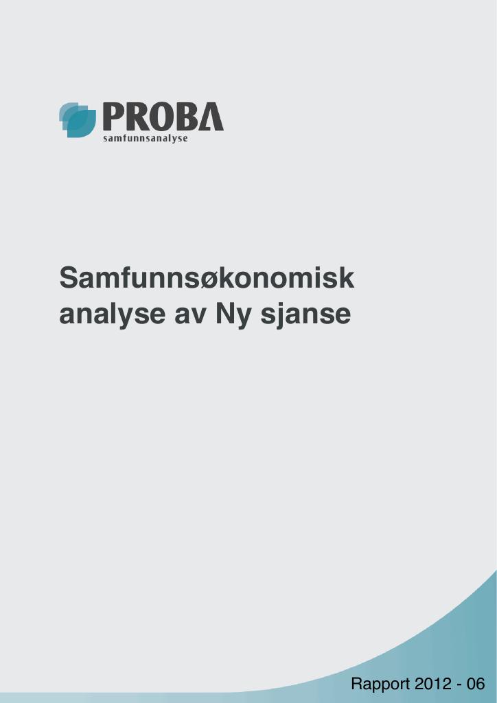 Forsiden av dokumentet Samfunnsøkonomisk analyse av Ny sjanse