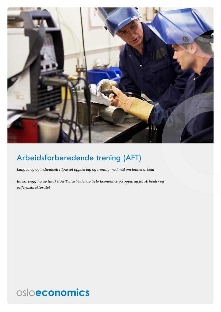 Forsiden av dokumentet Arbeidsforberedende trening (AFT)