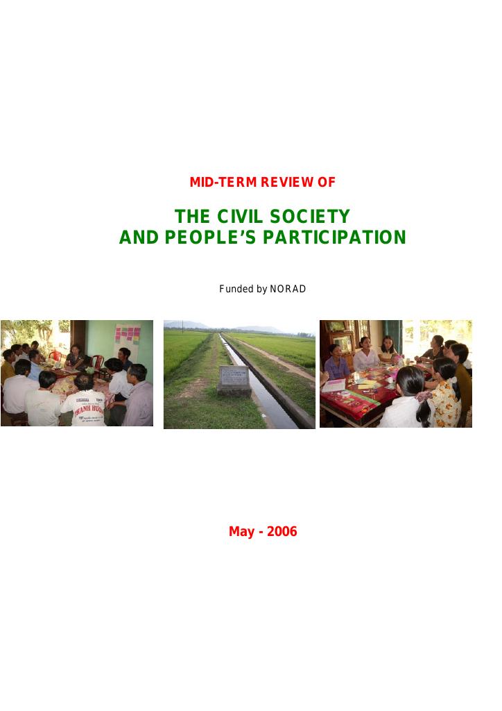 Forsiden av dokumentet Civil Society and People’s Participation