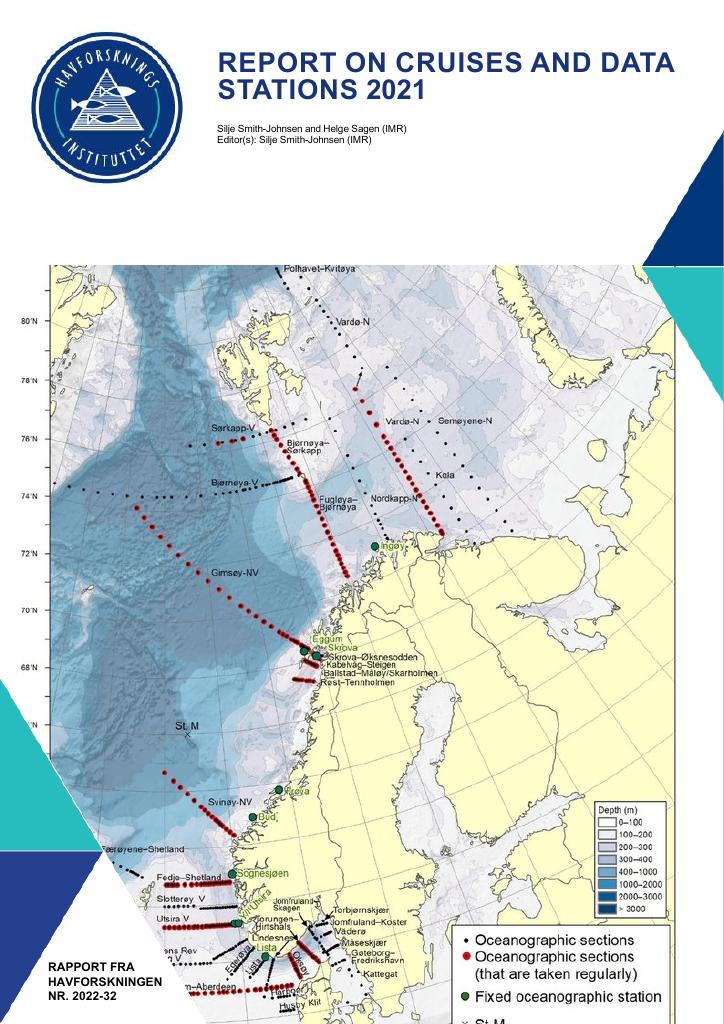 Forsiden av dokumentet Report on cruises and data stations 2021