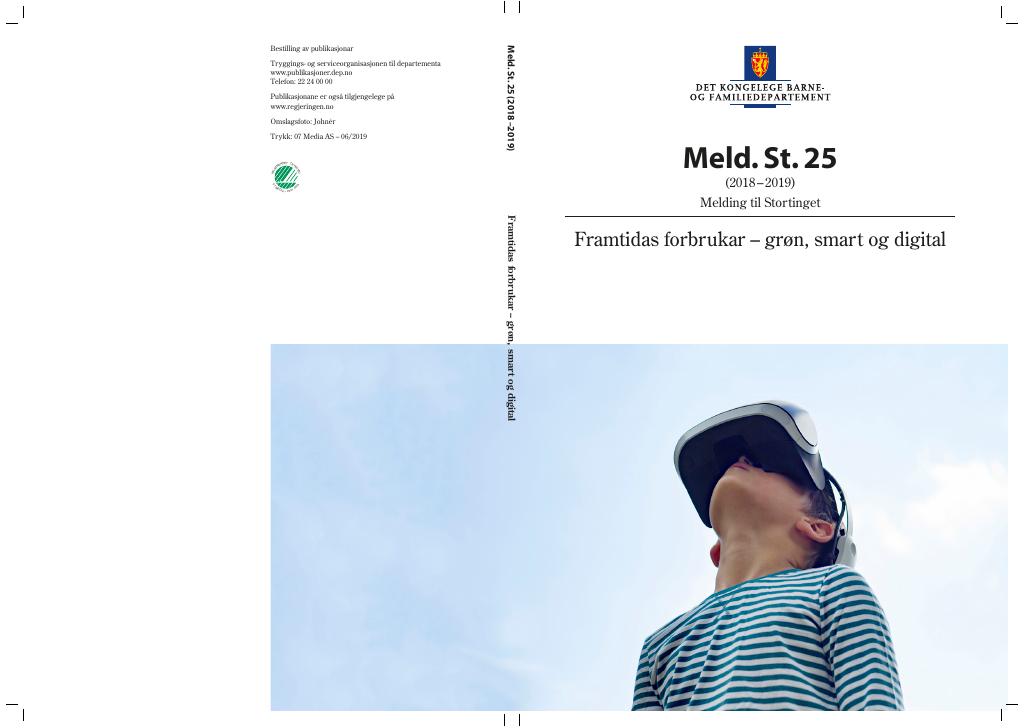 Forsiden av dokumentet Meld. St. 25 (2018–2019)