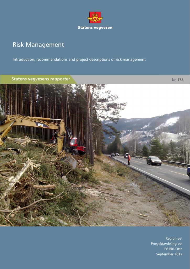 Forsiden av dokumentet Risk Management - Introduction, recommendations and project descriptions of risk management