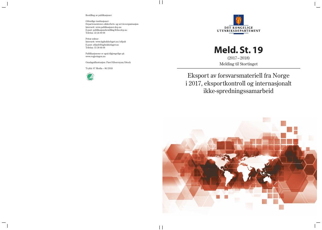 Forsiden av dokumentet Meld. St. 19 (2017–2018)