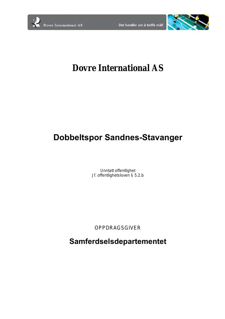 Forsiden av dokumentet Dobbeltspor Sandnes - Stavanger