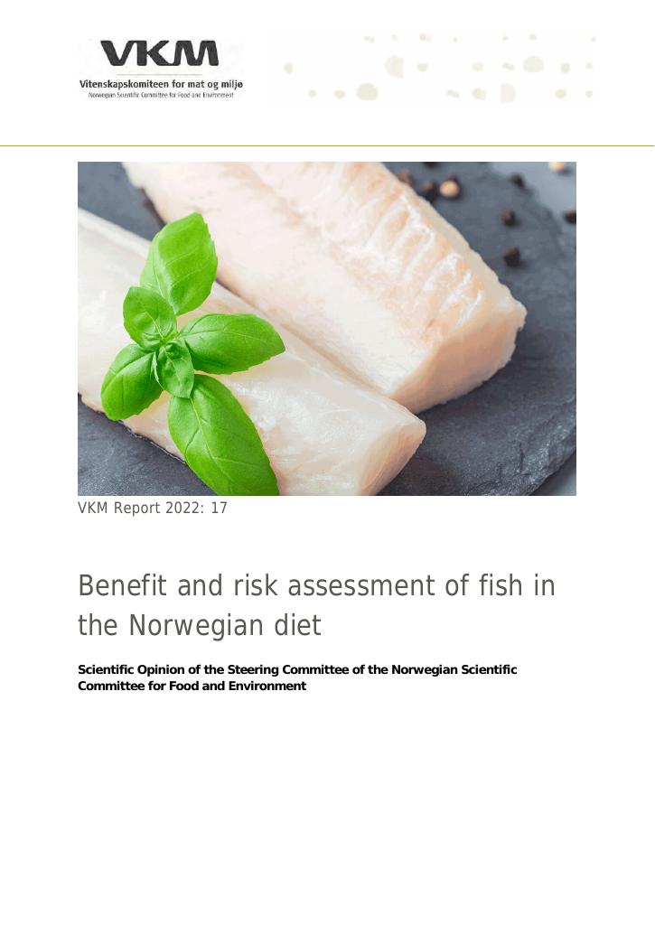 Forsiden av dokumentet Benefit and risk assessment of fish in the Norwegian diet