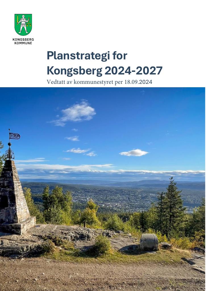 Forsiden av dokumentet Planstrategi for Kongsberg 2024-2027