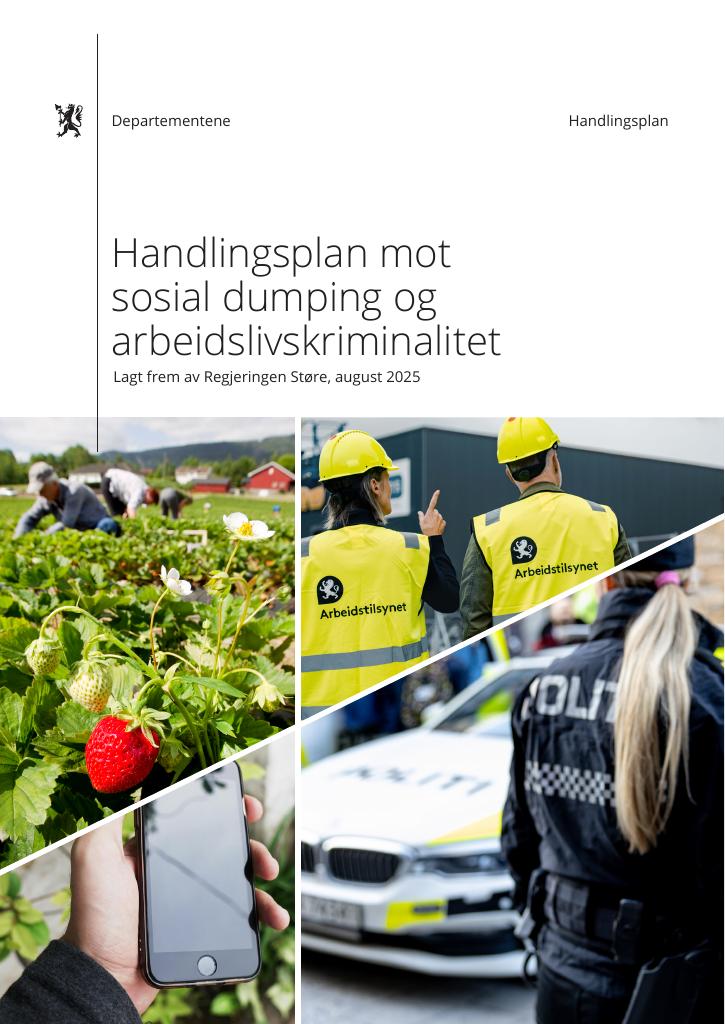Forsiden av dokumentet Handlingsplan mot sosial dumping og arbeidslivskriminalitet
