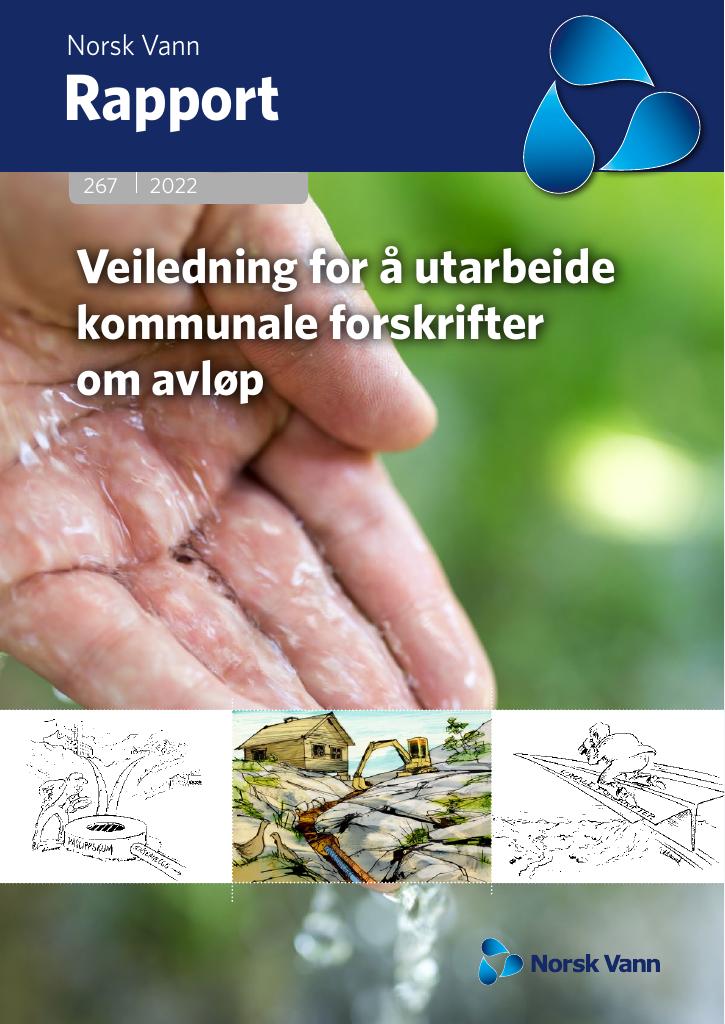 Forsiden av dokumentet Veiledning for å utarbeide kommunal forskrifter om avløp