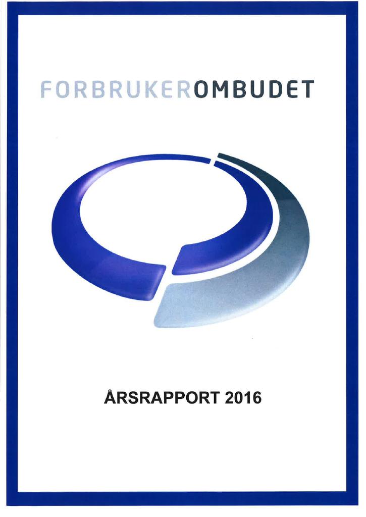 Forsiden av dokumentet Årsrapport Forbrukerombudet 2016