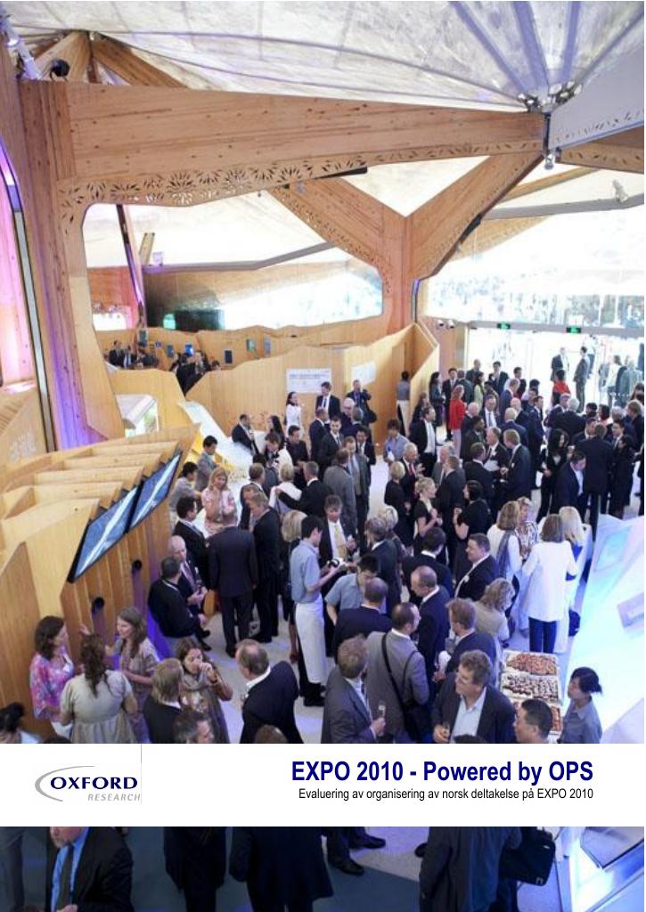 Forsiden av dokumentet EXPO 2010 - Powered by OPS