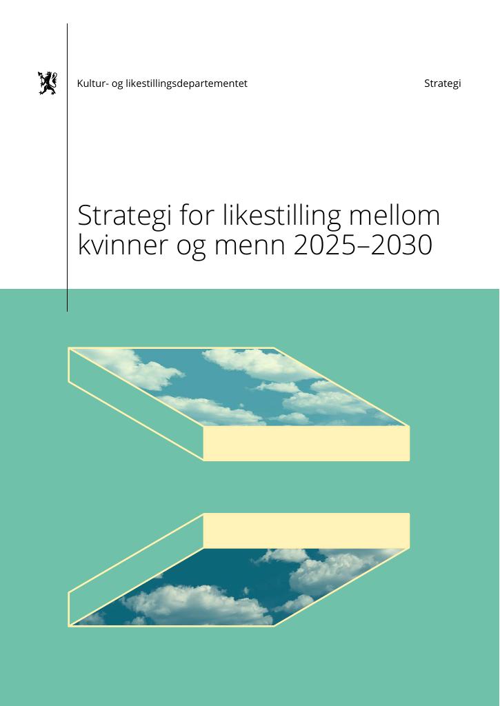 Forsiden av dokumentet Strategi for likestilling mellom kvinner og menn 2025-2030