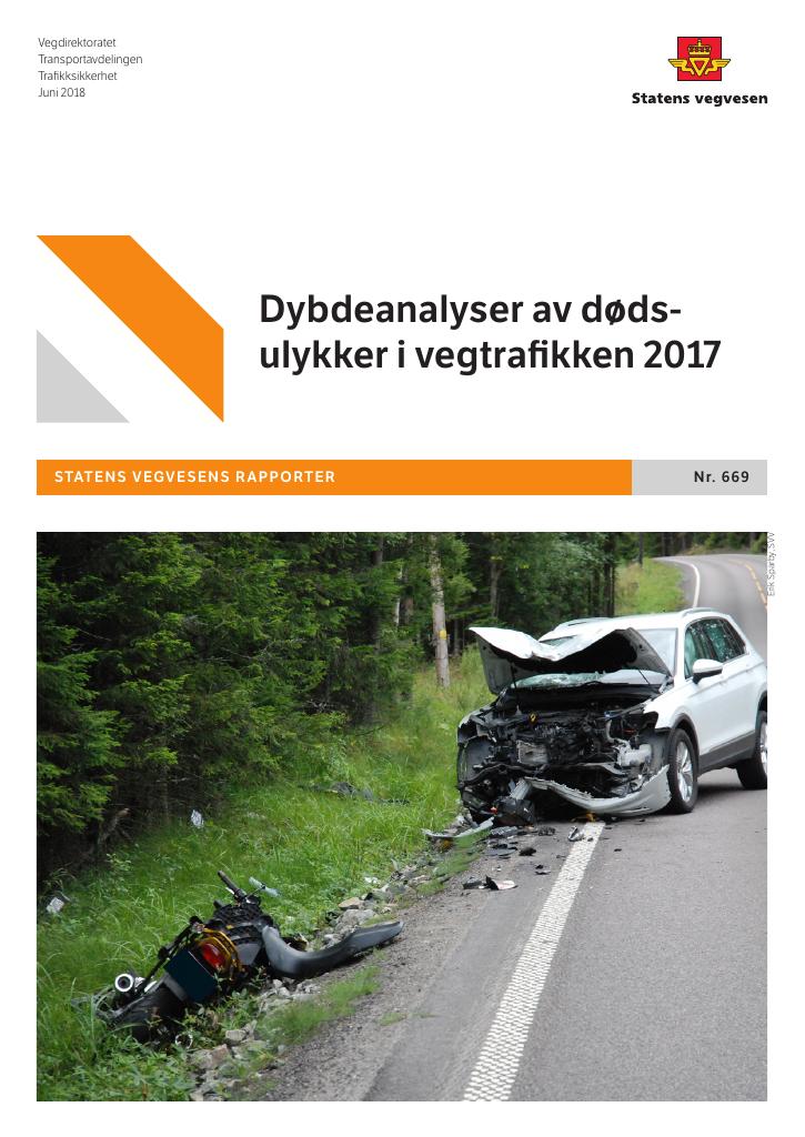 Forsiden av dokumentet Dybdeanalyser av dødsulykker i vegtrafikken 2017