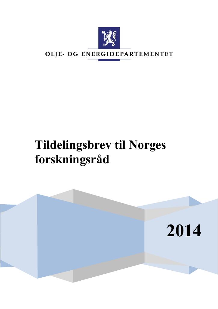 Forsiden av dokumentet Tildelingbrev