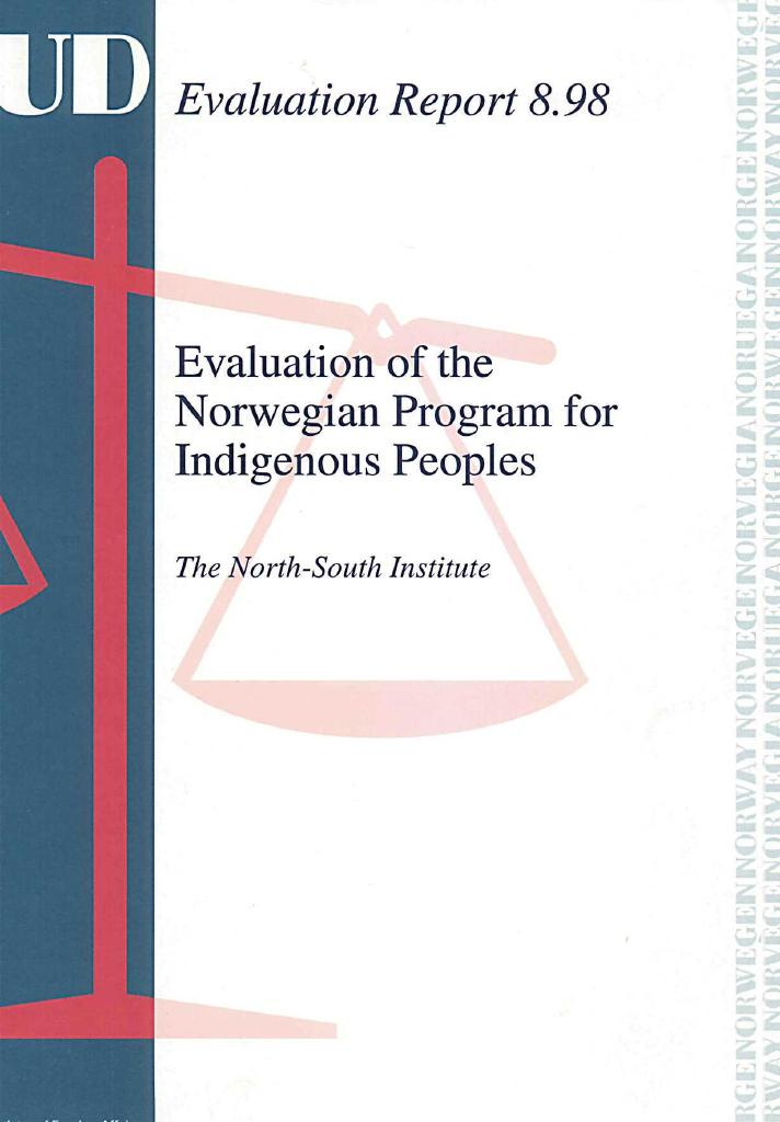 Forsiden av dokumentet Evaluation of the Norwegian Program for Indigenous Peoples