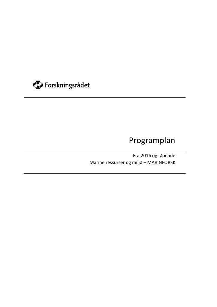 Forsiden av dokumentet Programplan