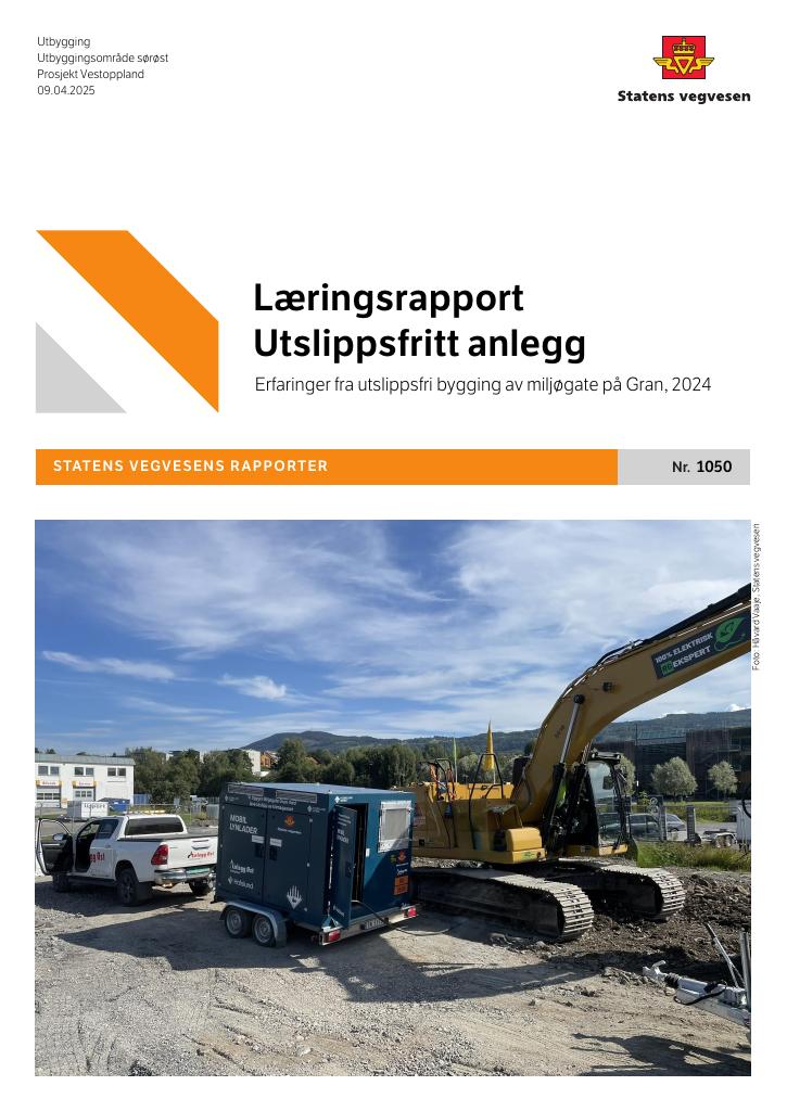 Forsiden av dokumentet Læringsrapport Utslippsfritt anlegg