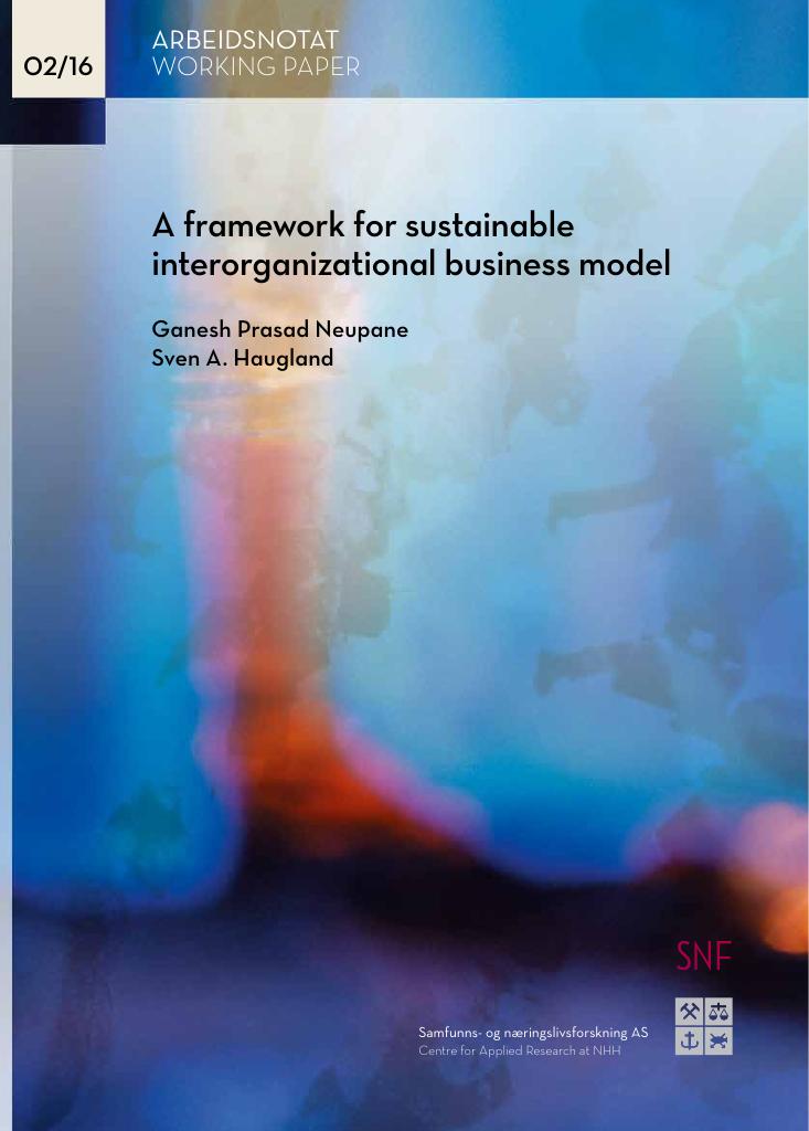 Forsiden av dokumentet A framework for sustainable interorganizational business model