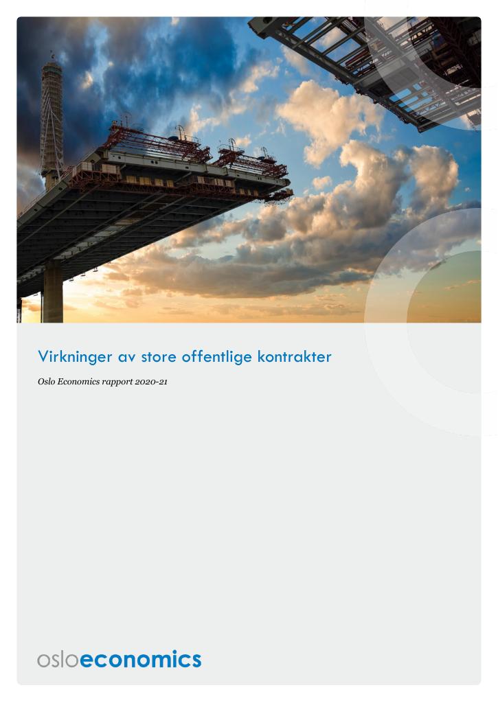 Forsiden av dokumentet Virkninger av store offentlige kontrakter