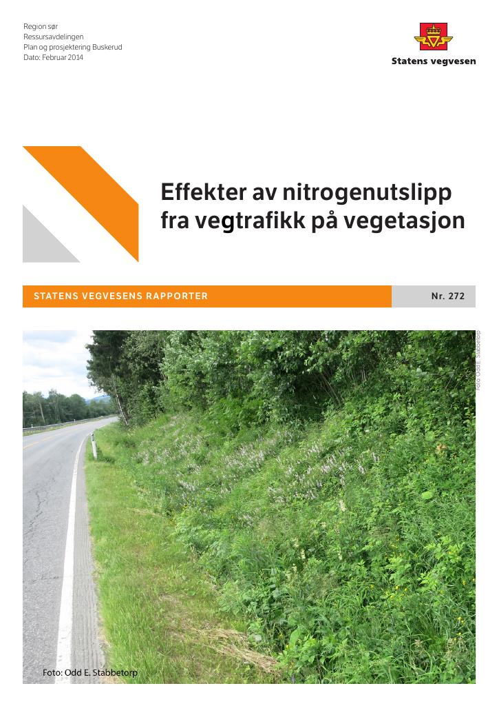 Forsiden av dokumentet Effekter av nitrogenutslipp fra vegtrafikk på vegetasjon
